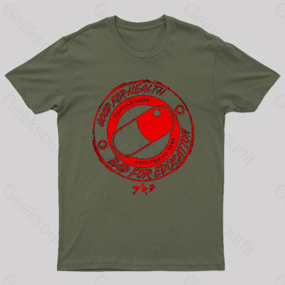 Bad For Education Geeks T-Shirt Army Green / S