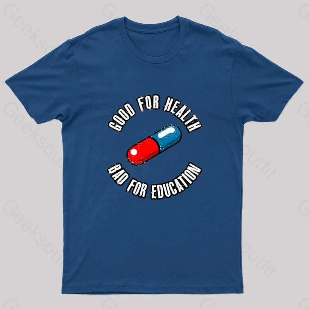 Bad For Education Nerd T-Shirt Navy / S