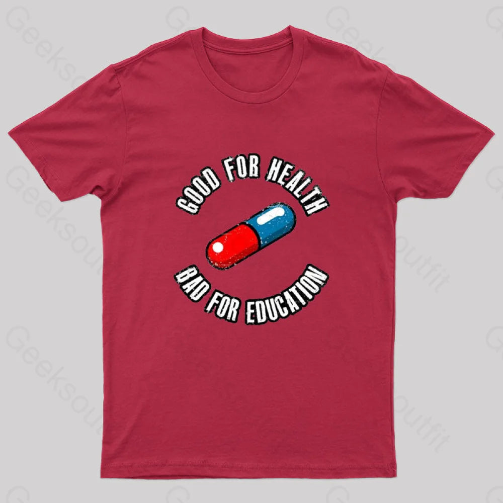 Bad For Education Nerd T-Shirt Red / S