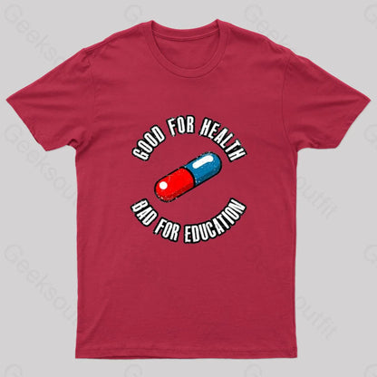 Bad For Education Nerd T-Shirt Red / S