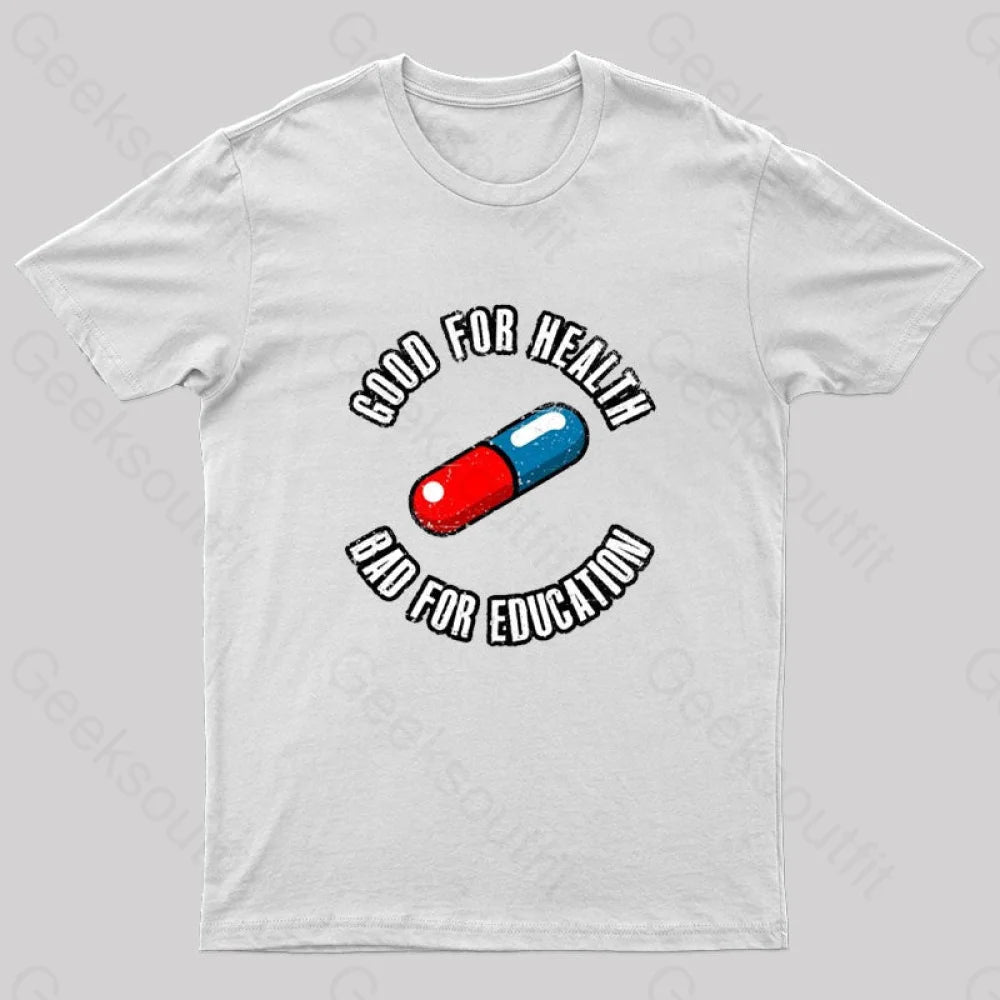 Bad For Education Nerd T-Shirt White / S