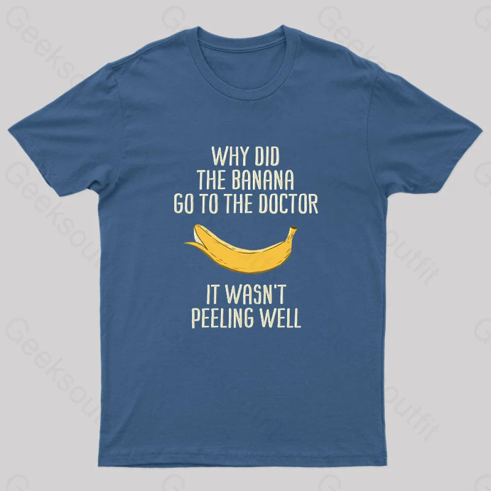 Banana Go To The Doctor Nerd T-Shirt Navy / S