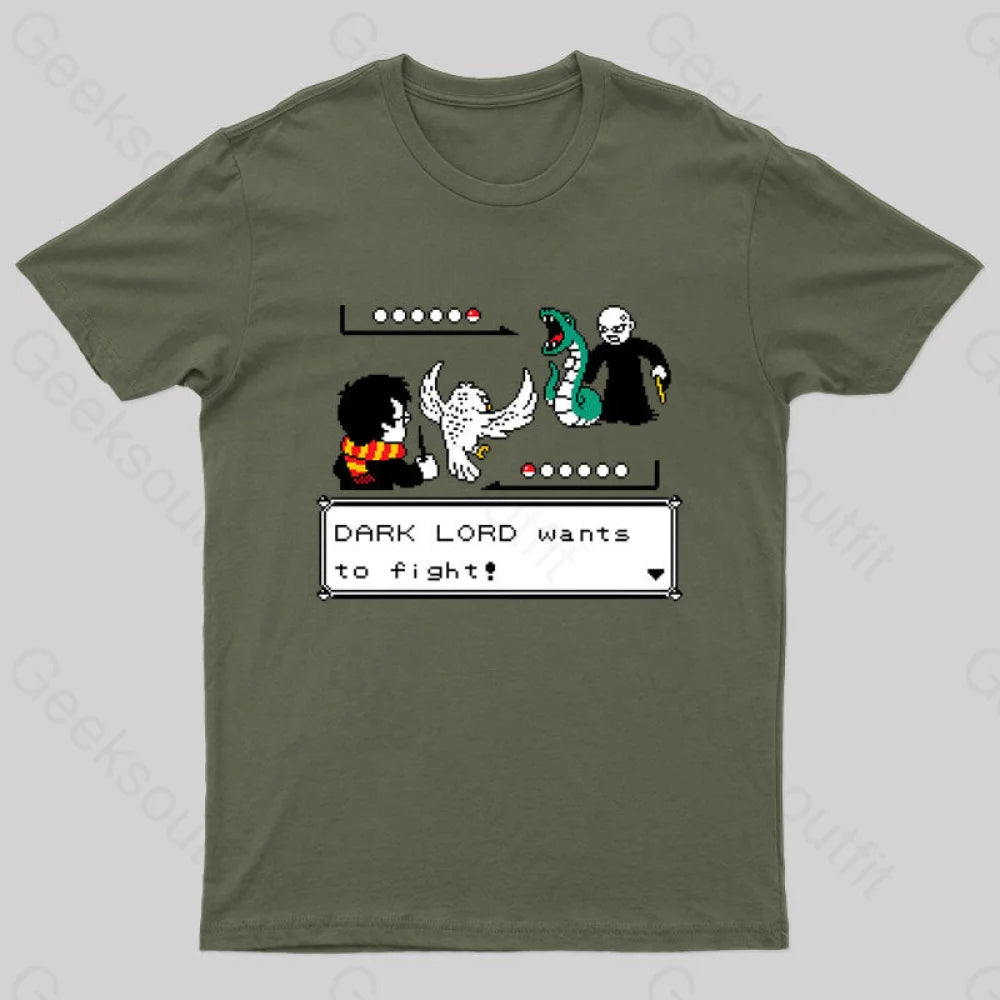 Batalla A Muerte Con Varitas Nerd T-Shirt Army Green / S