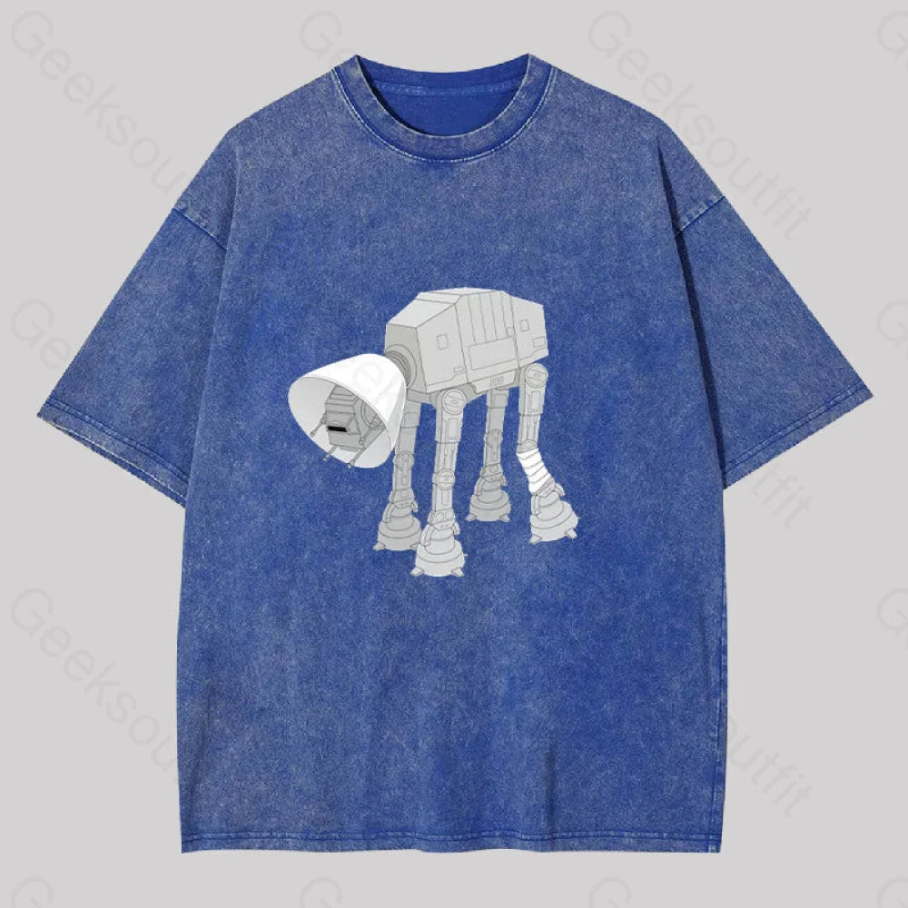 Battle Damage Washed T-Shirt Blue / S