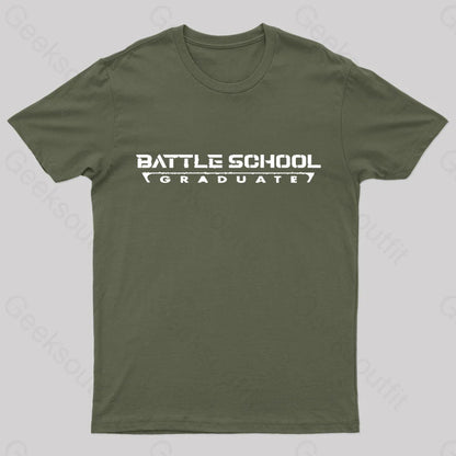 Battle School Graduate Geek T-Shirt Army Green / S