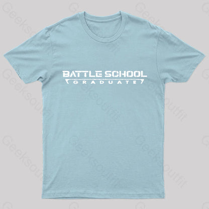 Battle School Graduate Geek T-Shirt Light Blue / S