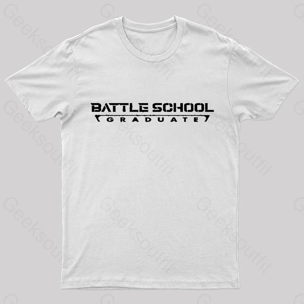 Battle School Graduate Geek T-Shirt White / S