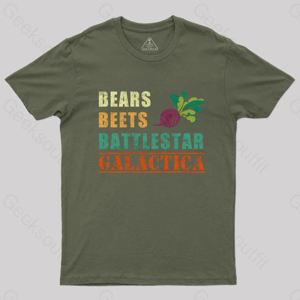 Battlestar Galactica T-Shirt Army Green / S Yc