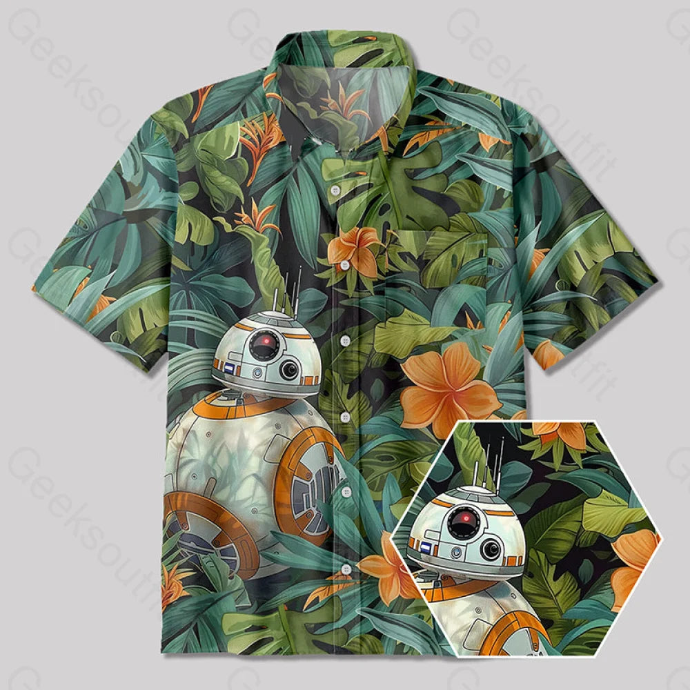 Bb8 Hawaiian Style Button Up Pocket Shirt Yc