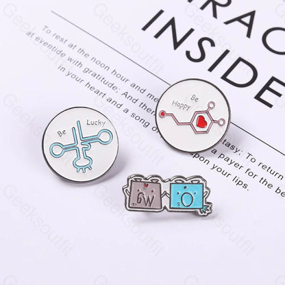 Be Happy Enamel Pins - Geeksoutfit