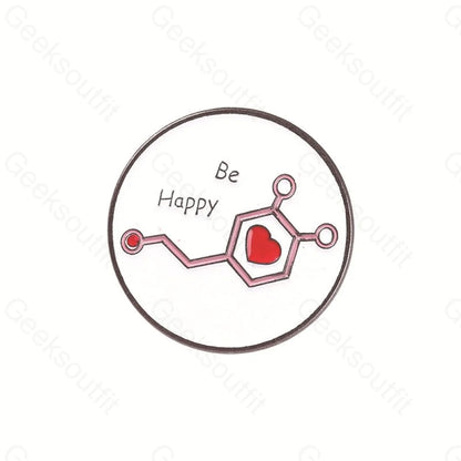 Be Happy Enamel Pins - Geeksoutfit