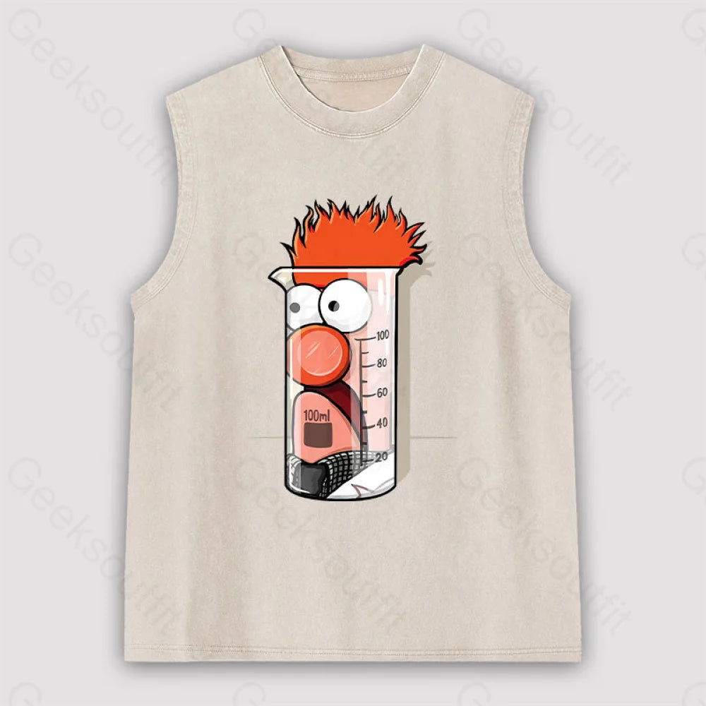 Beaker Dolls Science Unisex Washed Tank Apricot / S