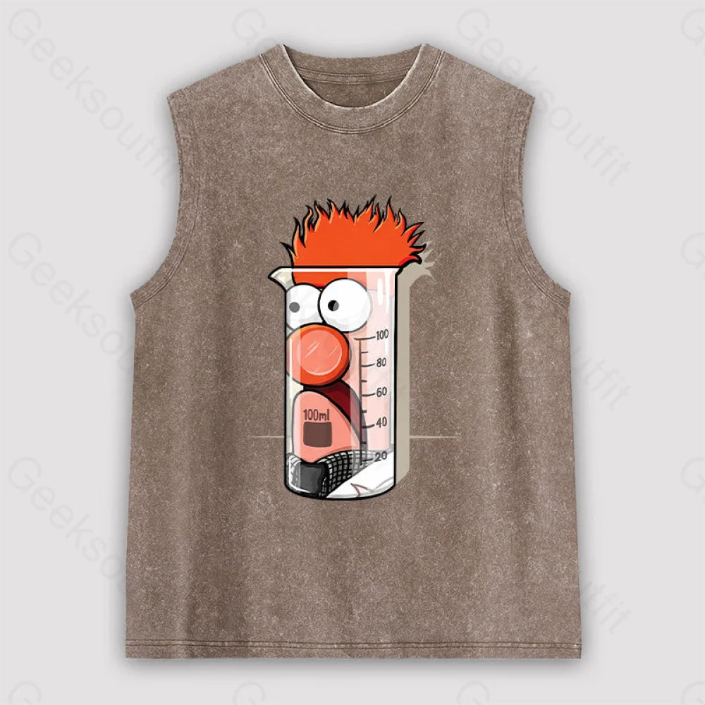 Beaker Dolls Science Unisex Washed Tank Brown / S