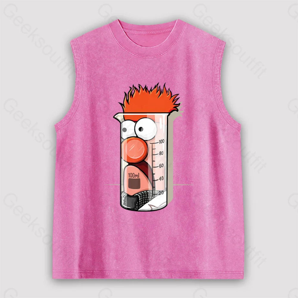 Beaker Dolls Science Unisex Washed Tank Pink / S