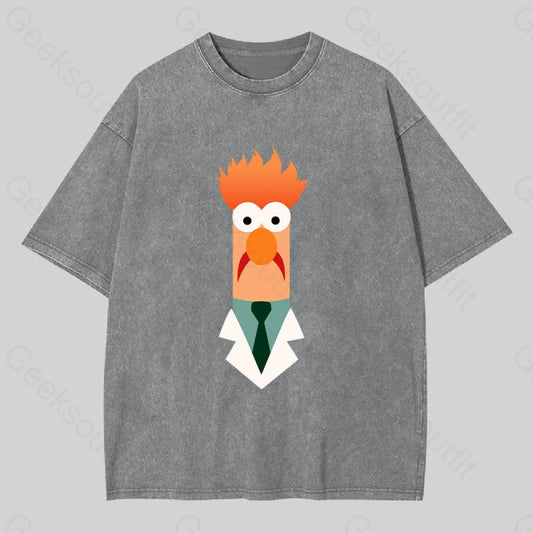 Beaker Funny Washed T-Shirt Grey / S