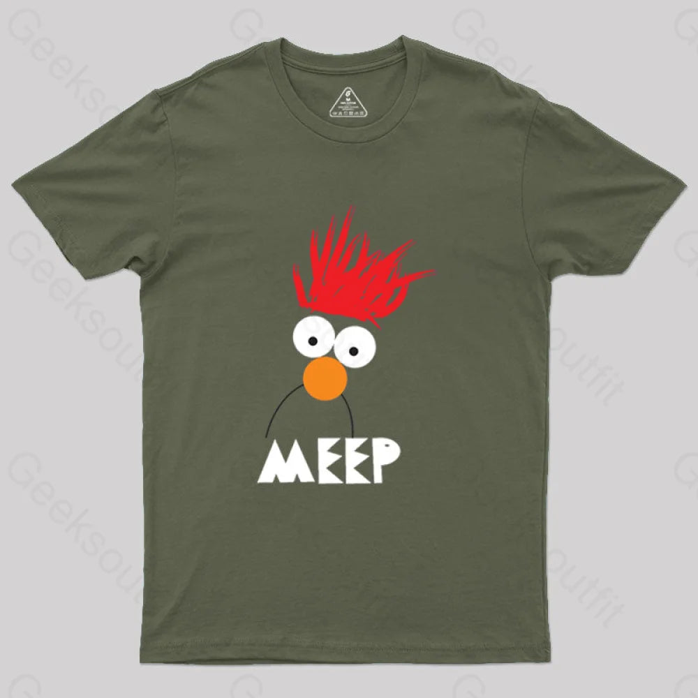 Beaker Meep Geek T-Shirt Army Green / S