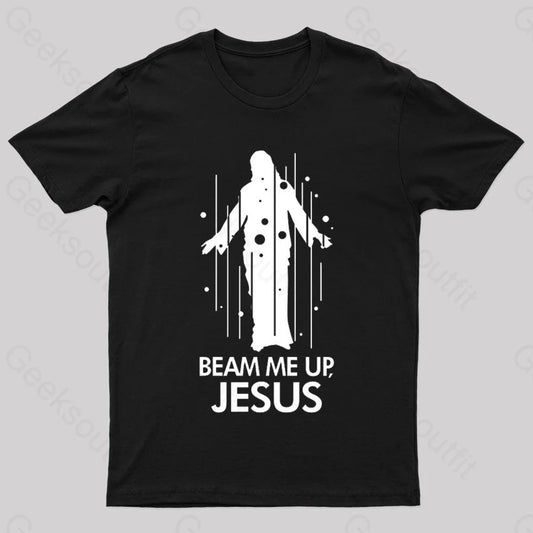 Beam Me Up Jesus Nerd T-Shirt Black / S