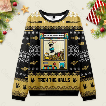 Beam Me Up Ugly Christmas Sweater Men’s Style-S