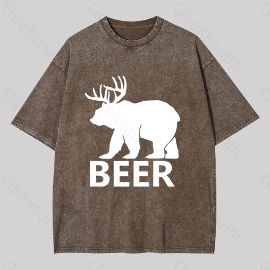 Bear Washed T-Shirt Coffee / S