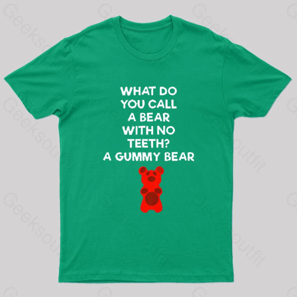 Bear With No Teeth Geek T-Shirt Green / S