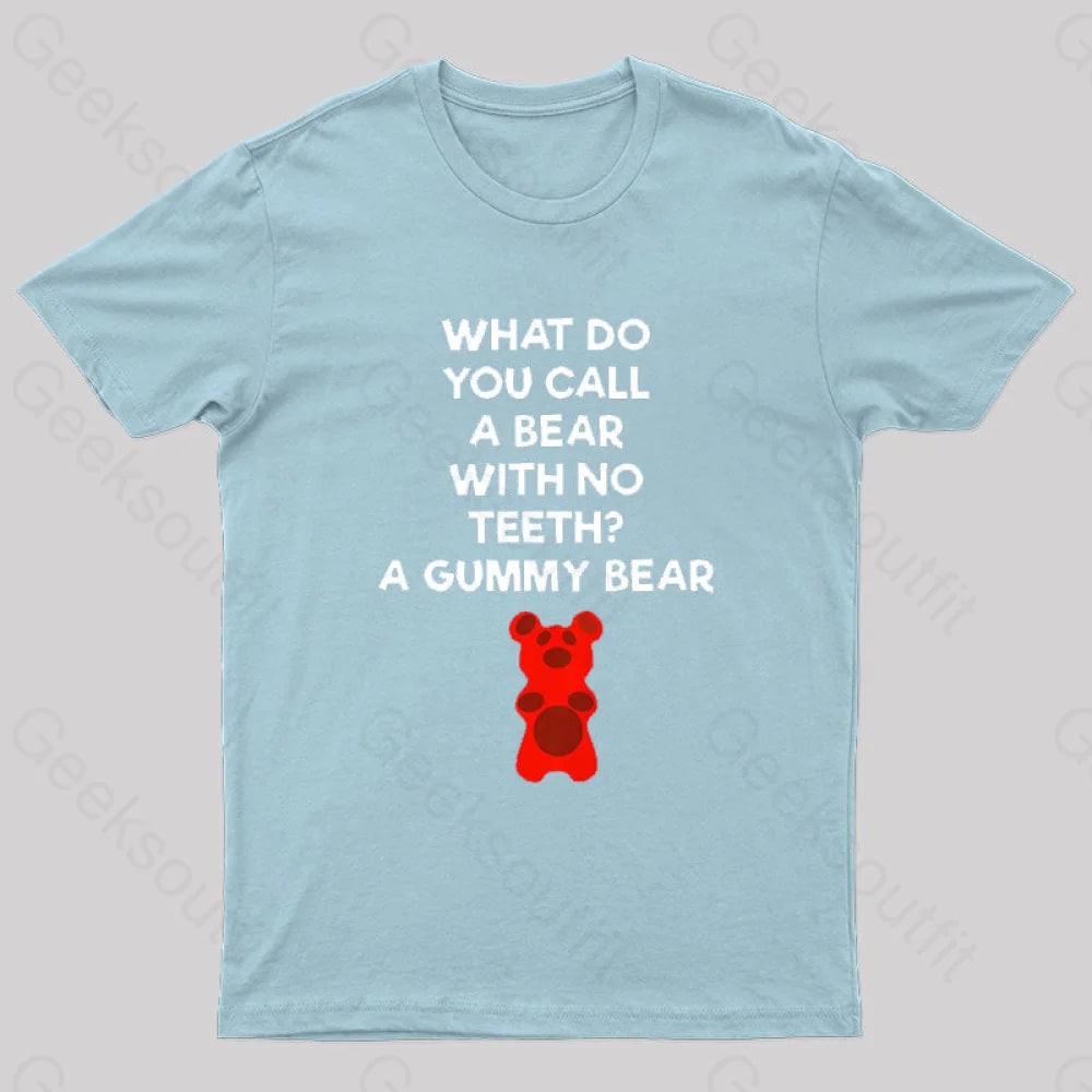 Bear With No Teeth Geek T-Shirt Light Blue / S