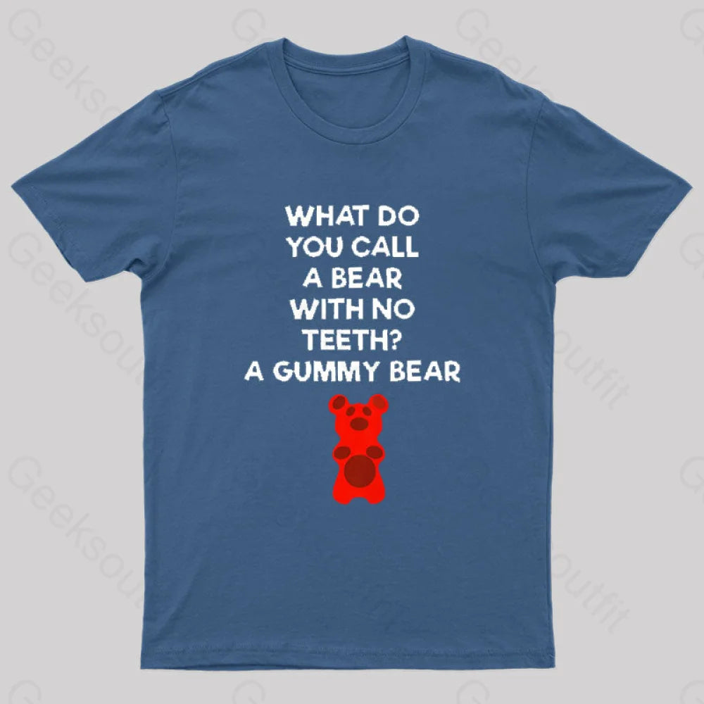 Bear With No Teeth Geek T-Shirt Navy / S