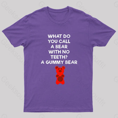 Bear With No Teeth Geek T-Shirt Purple / S