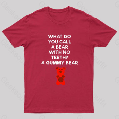 Bear With No Teeth Geek T-Shirt Red / S