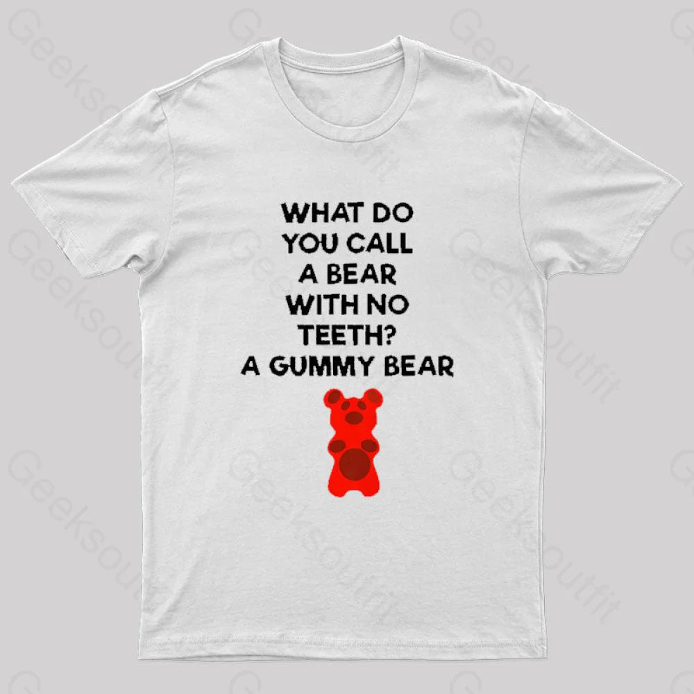 Bear With No Teeth Geek T-Shirt White / S