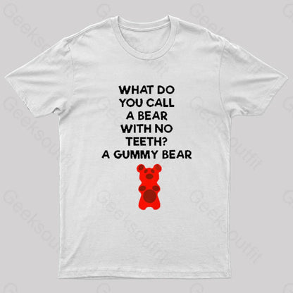 Bear With No Teeth Geek T-Shirt White / S