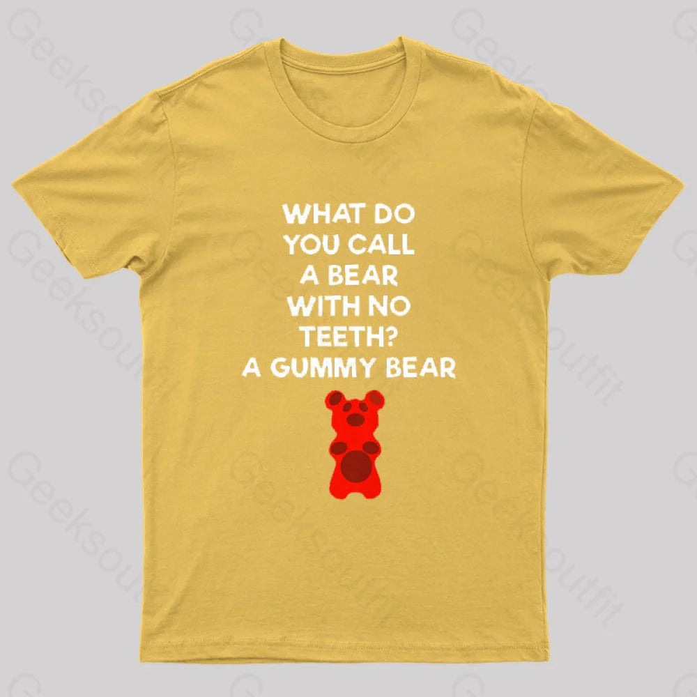 Bear With No Teeth Geek T-Shirt Yellow / S