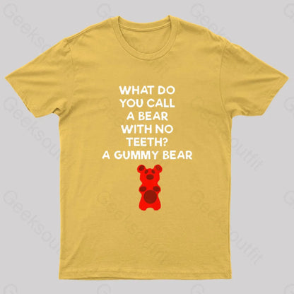 Bear With No Teeth Geek T-Shirt Yellow / S