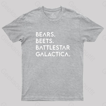 Bears Beets Battlestar Galactica T-Shirt Grey / S