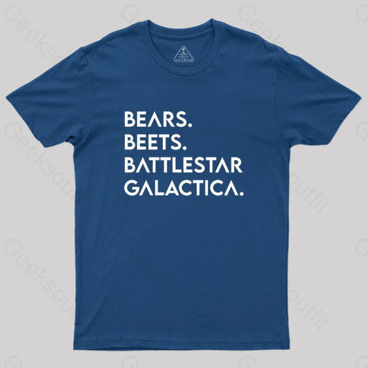 Bears Beets Battlestar Galactica T-Shirt Navy / S