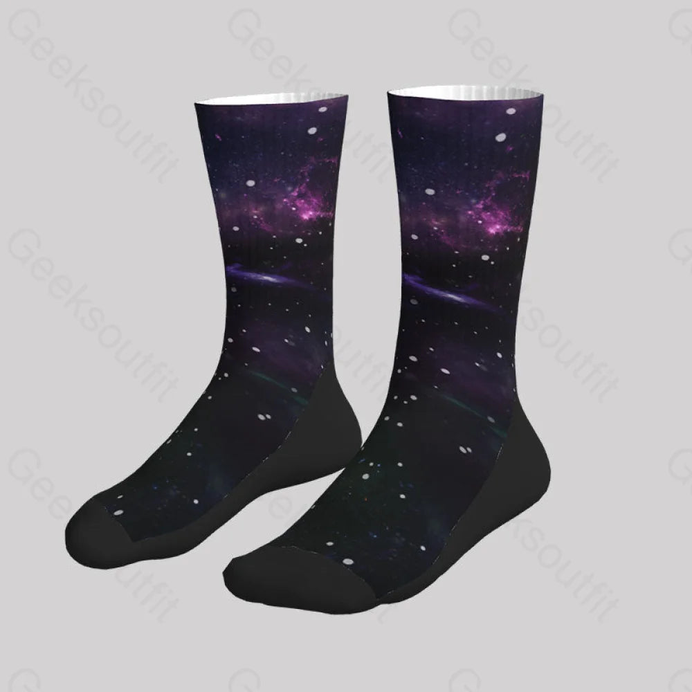 Beautiful Nebula Outer Space Men’s Socks Sks008