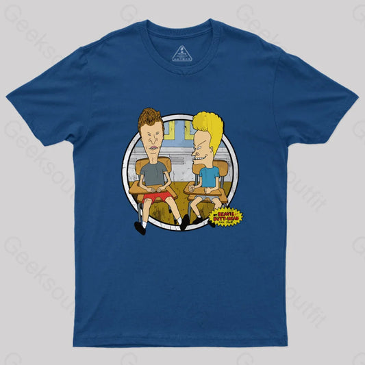 Beavis And Butt Head Classroom Portrait Nerd T-Shirt Navy / S