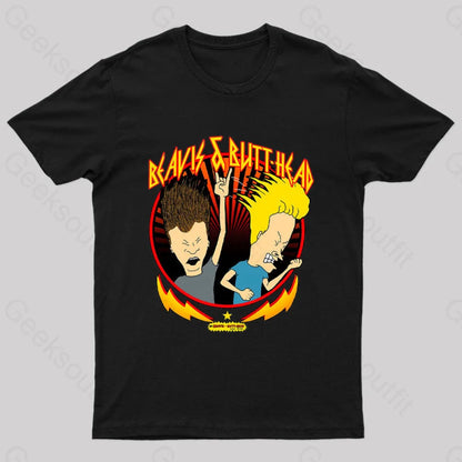 Beavis And Butt Head Metal Colors Rock Out Nerd T-Shirt Black / S