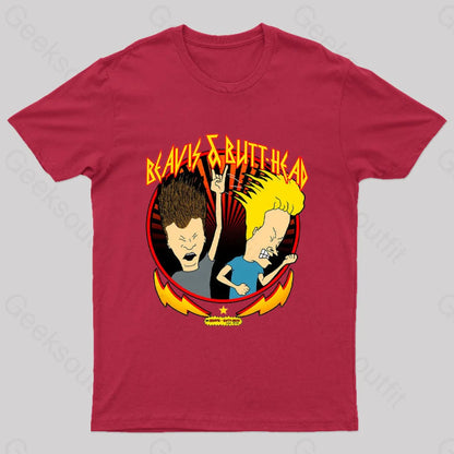 Beavis And Butt Head Metal Colors Rock Out Nerd T-Shirt Red / S