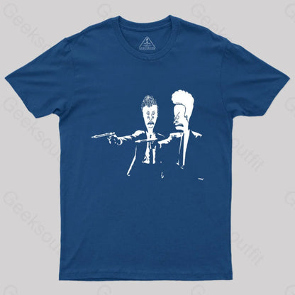 Beavis And Butthead Pulp Fiction Nerd T-Shirt Navy / S