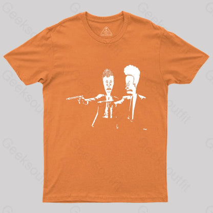 Beavis And Butthead Pulp Fiction Nerd T-Shirt Orange / S