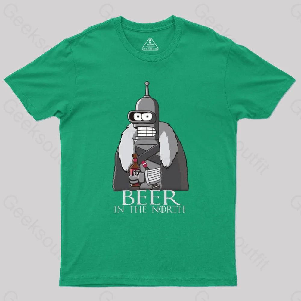 Beer In The North Geek T-Shirt Green / S