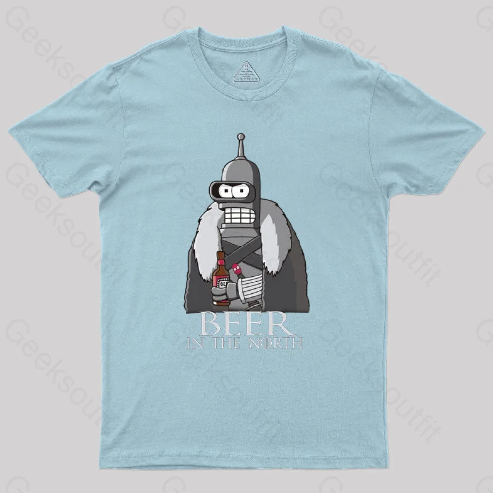 Beer In The North Geek T-Shirt Light Blue / S