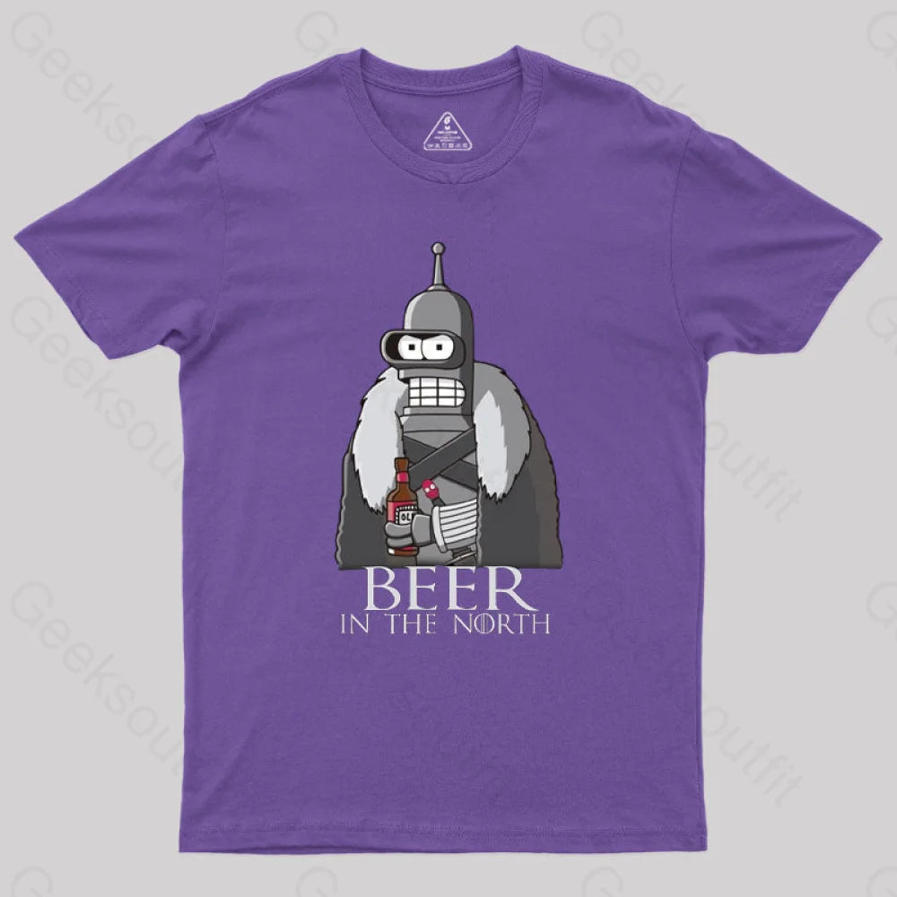 Beer In The North Geek T-Shirt Purple / S