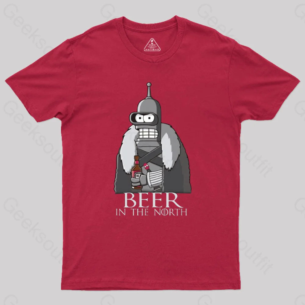 Beer In The North Geek T-Shirt Red / S