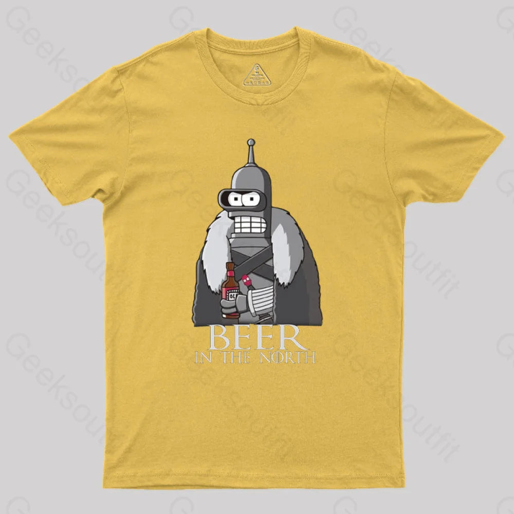 Beer In The North Geek T-Shirt Yellow / S