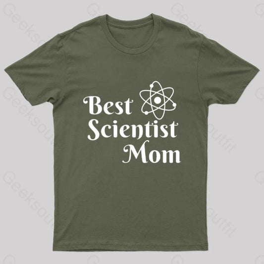 Best Scientist Mom Nerd T-Shirt Army Green / S