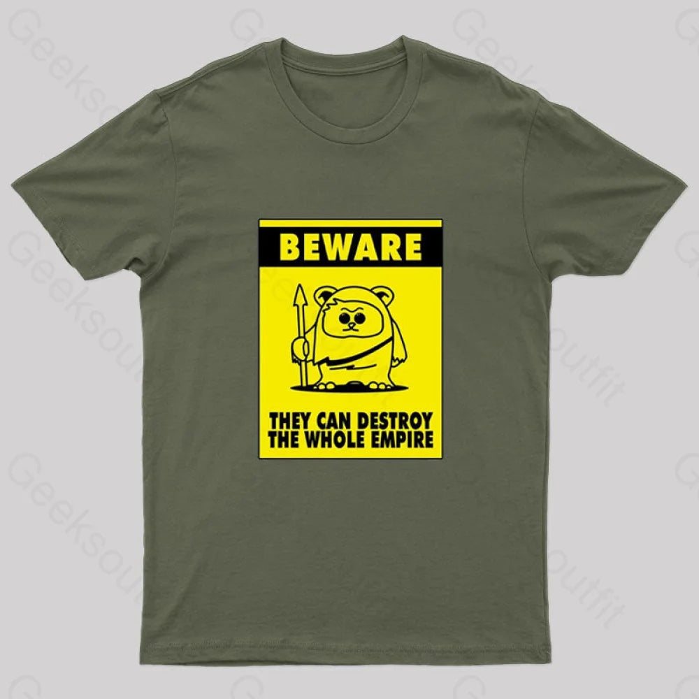 Beware Geek T-Shirt Army Green / S