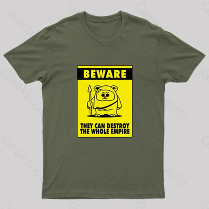 Beware Geek T-Shirt Army Green / S