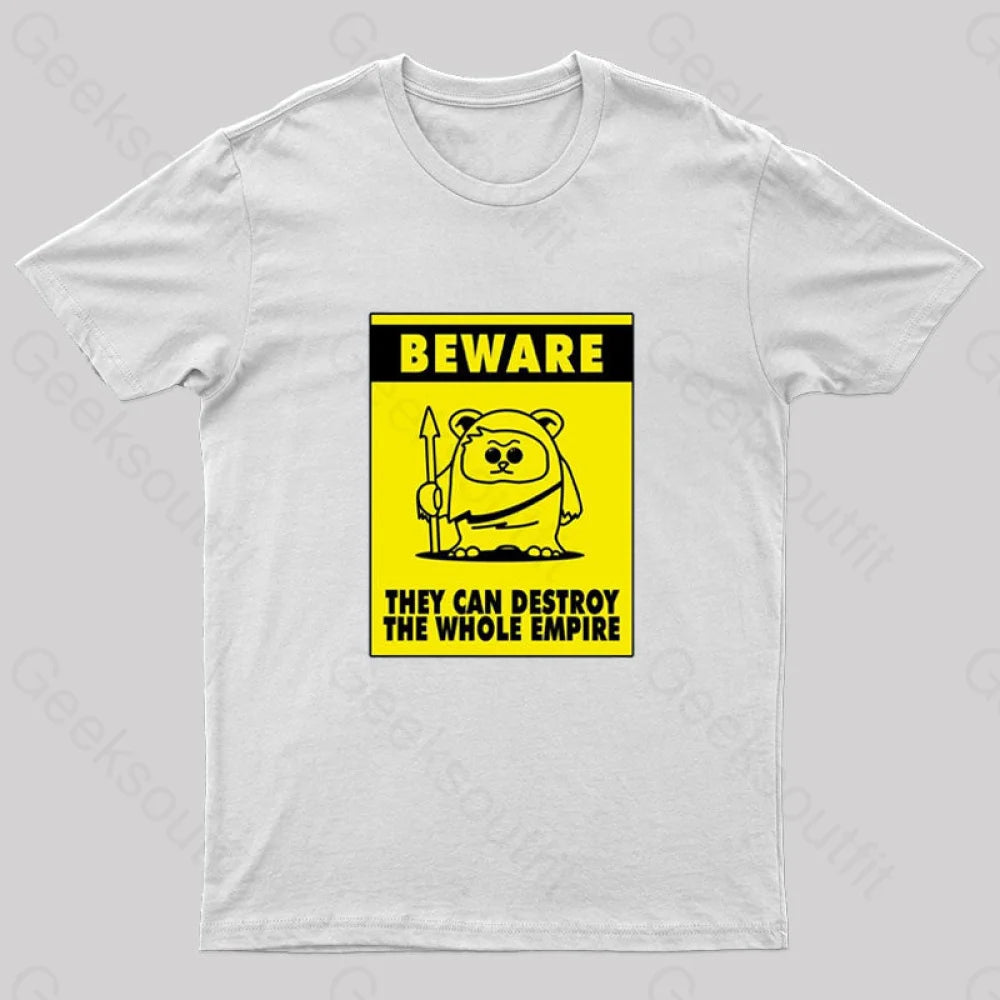 Beware Geek T-Shirt White / S