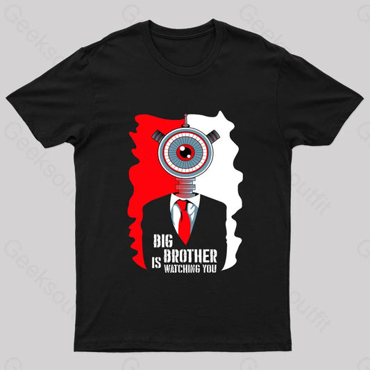 Big Brother Is Watching You Nerd T-Shirt Black / S